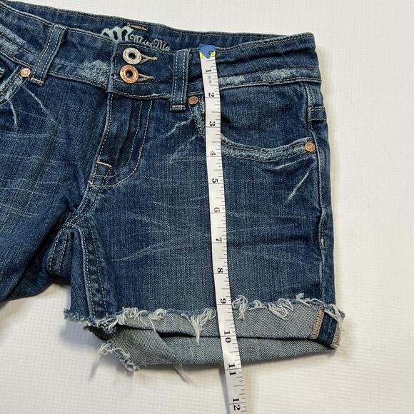 Miss Me Shorts Womens 26 Blue Denim Distressed Jean Frayed Cutoff Casual JF0350 - Picture 11 of 14
